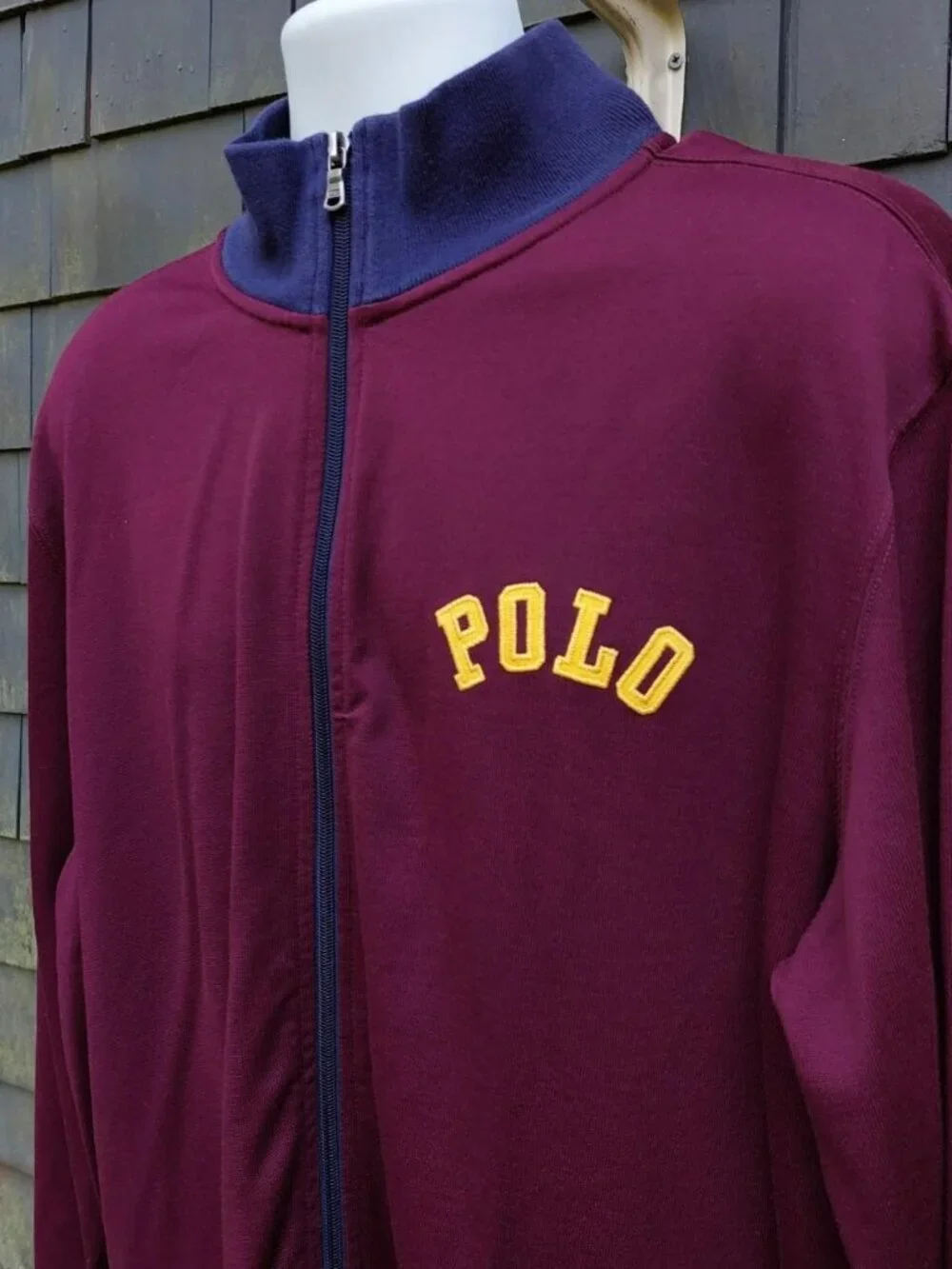 Men's Vintage 90s Polo Ralph Lauren Varsity Arc Spellout Track Jacket. Sz XXL